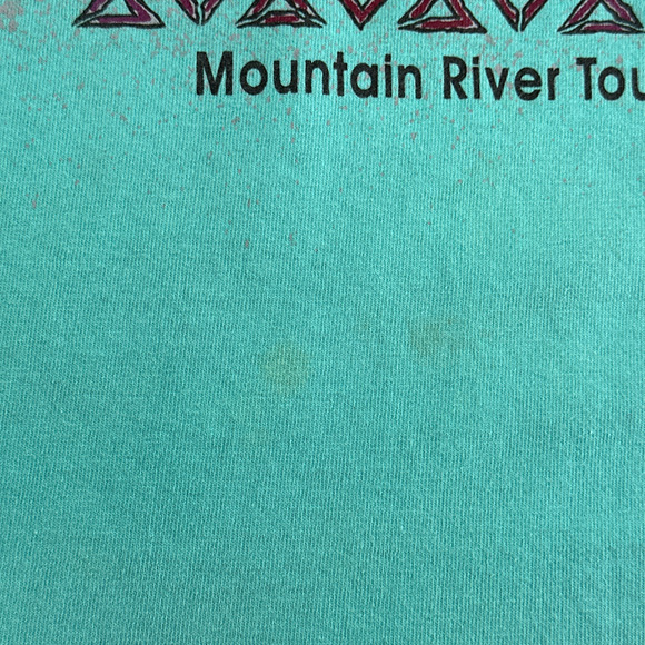 Vintage Whitewater Rafting Survivor Shirt Adult MEDIUM 90s Green New River - Picture 4 of 6